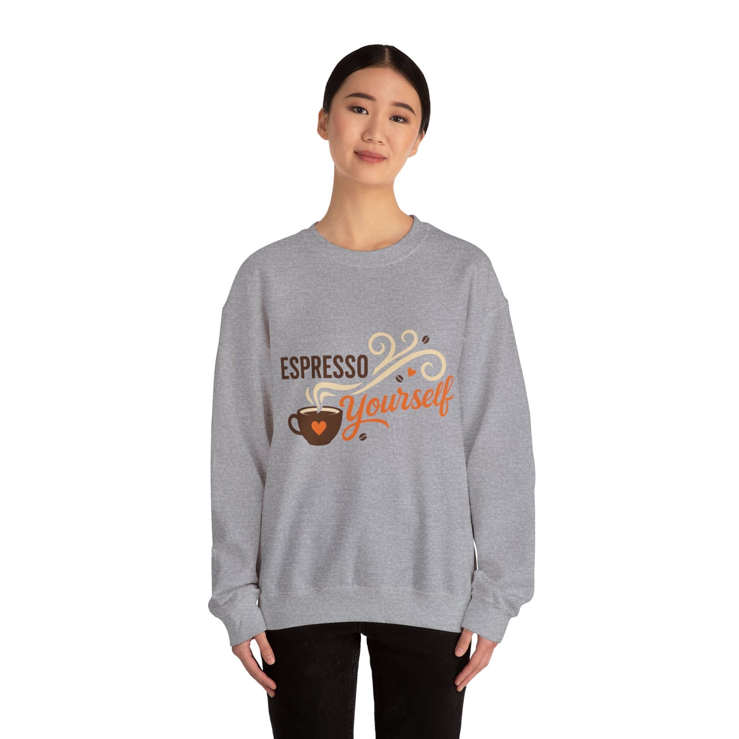 Espresso Yourself Womens Sweatshirt, Coffee Lover Pullover, Funny Barista Gift