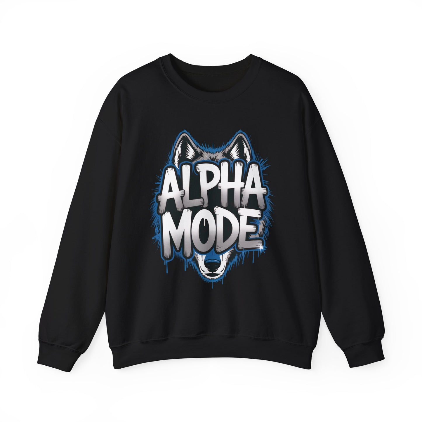 Mens Heavy Blend™ Crewneck Sweatshirt, Alpha Mode Mens Wolf Graphic Crewneck Sweatshirt