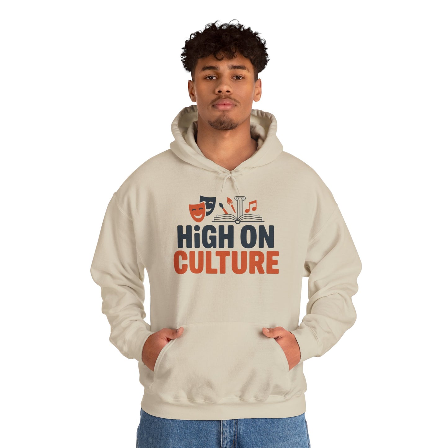 Men's Heavy Blend™ Hooded Sweatshirt, High on Culture Mens Hoodie, Funny Smart Graphic Hoodie