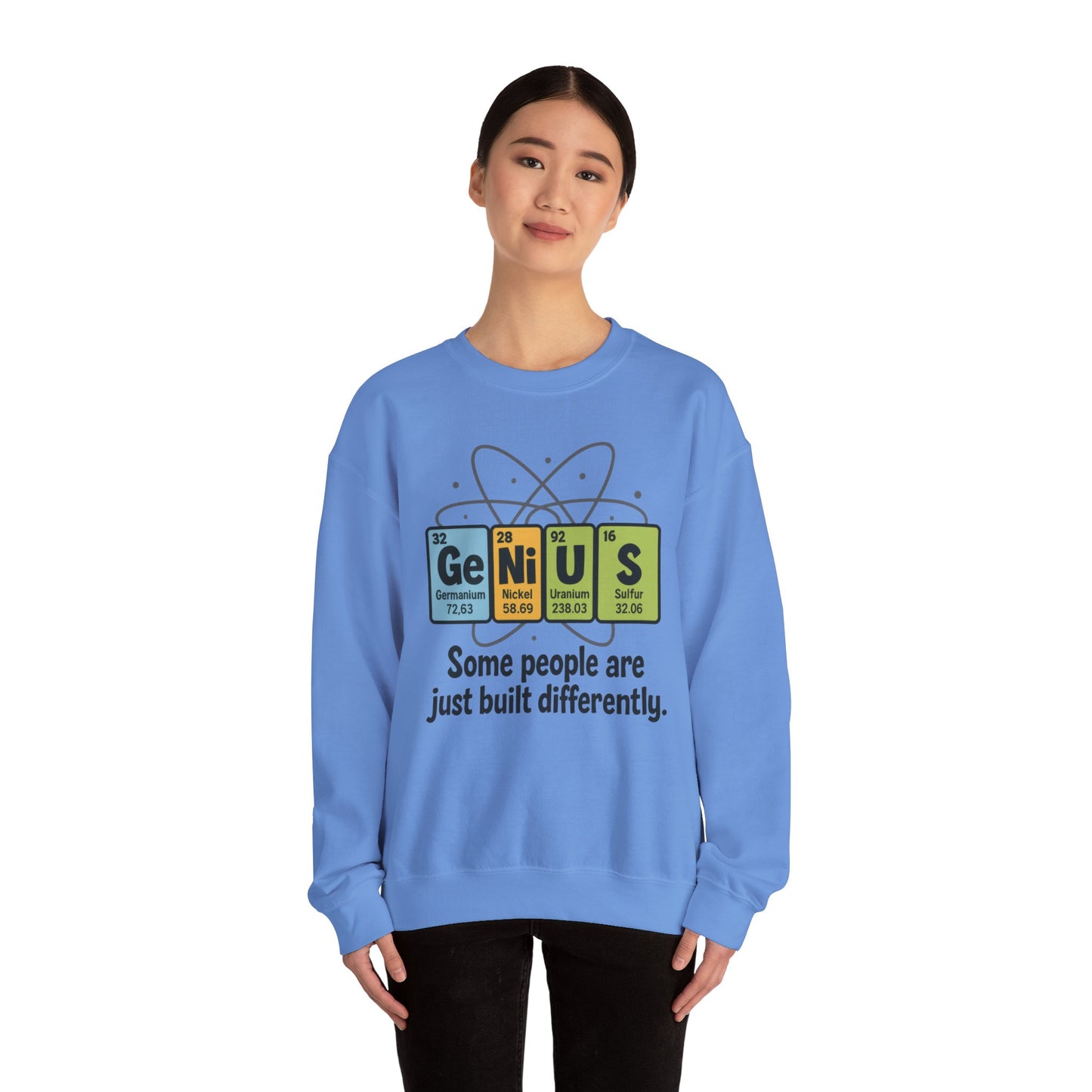 Funny Womens Science Sweatshirt, Genius Periodic Table Pullover, Nerdy Chemistry Gift for Her, Funny Gift for Nerds, Science Geek Apparel
