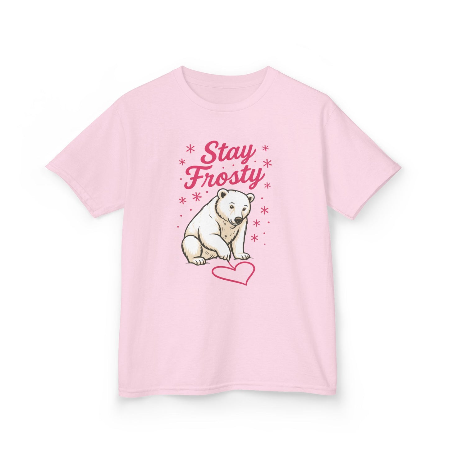 Kids Heavy Cotton™ Tee, Kids Stay Frosty Polar Bear T-Shirt, Cute Winter Graphic Tee for Children