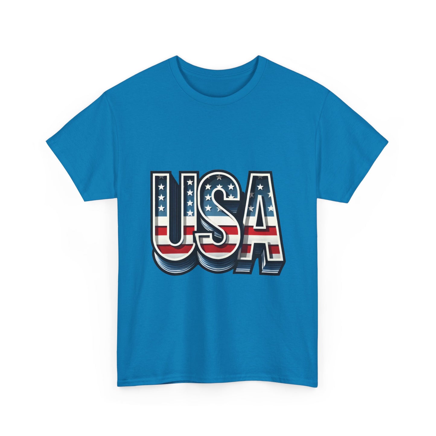 USA Patriotic Unisex Heavy Cotton Tee, American Pride Shirt, July 4th T-Shirt, Independence Day Apparel, Casual Summer Top