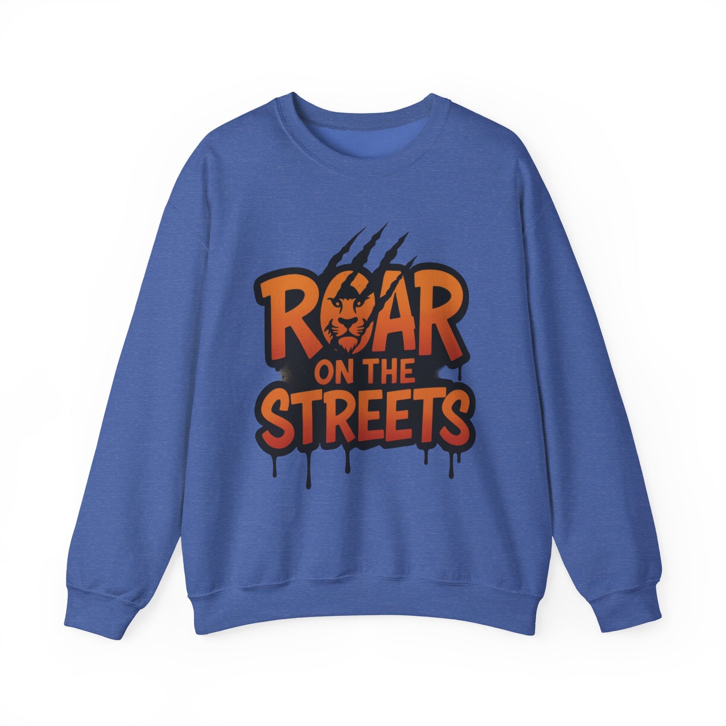 Men's Heavy Blend™ Crewneck Sweatshirt, Roar on the Streets Mens Lion Crewneck Sweatshirt