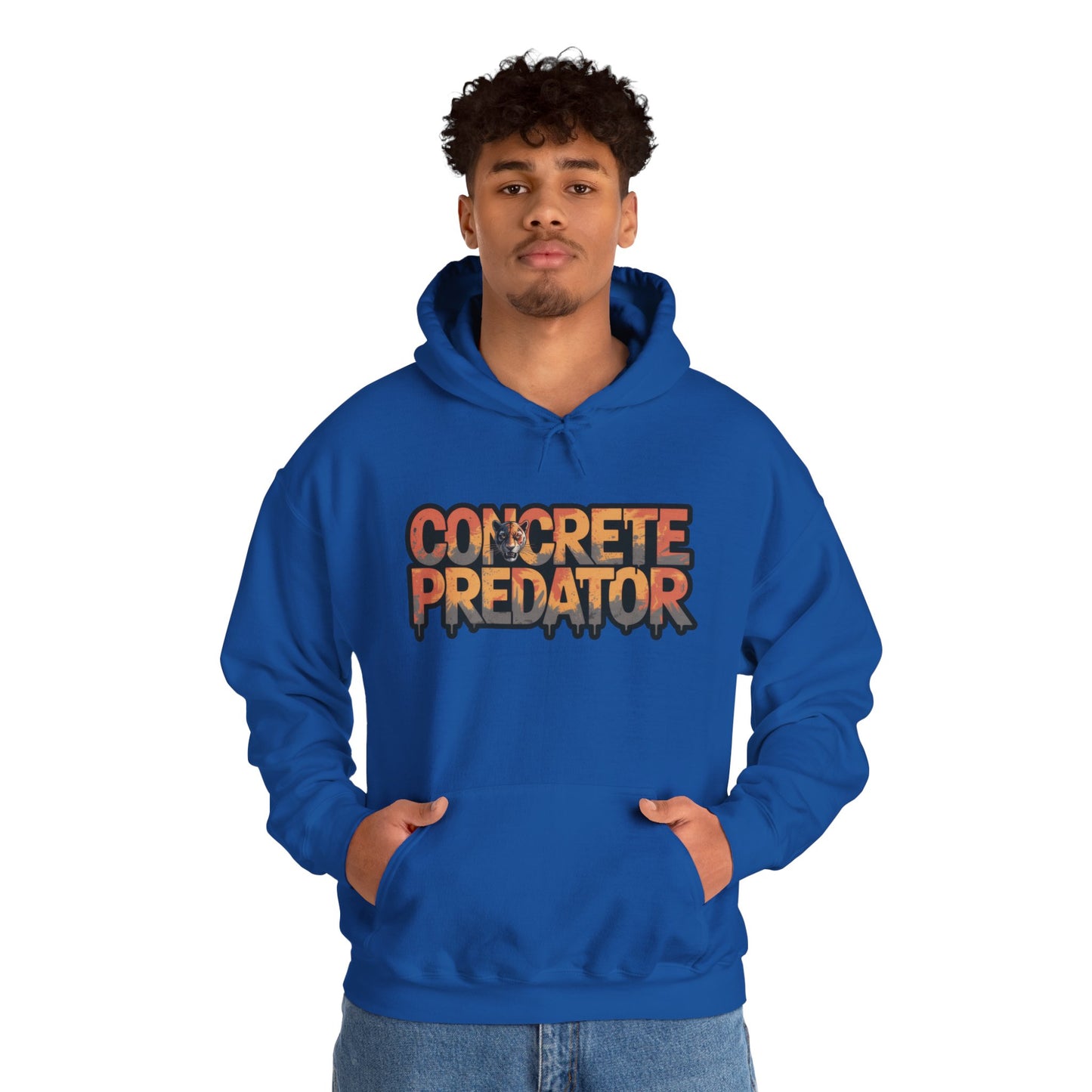 Mens Heavy Blend™ Hooded Sweatshirt, Concrete Predator Panther Hoodie Mens Urban Streetwear