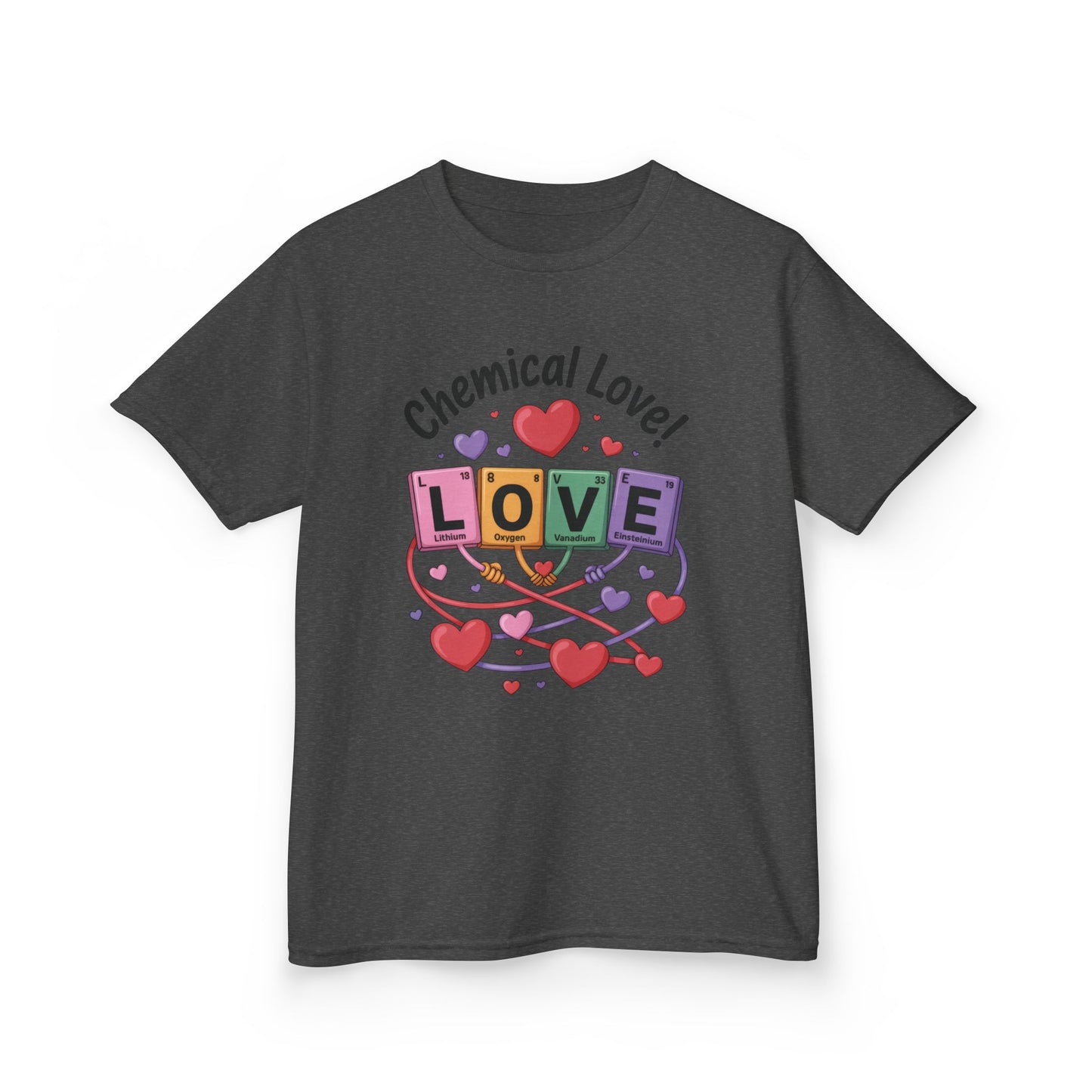 Kids Love Chemistry Girl Tee - Cute Gift for Science Lovers, Valentine's Day, Fun Classroom Wear, Adorable Kids Shirt, Colorful Kids Apparel