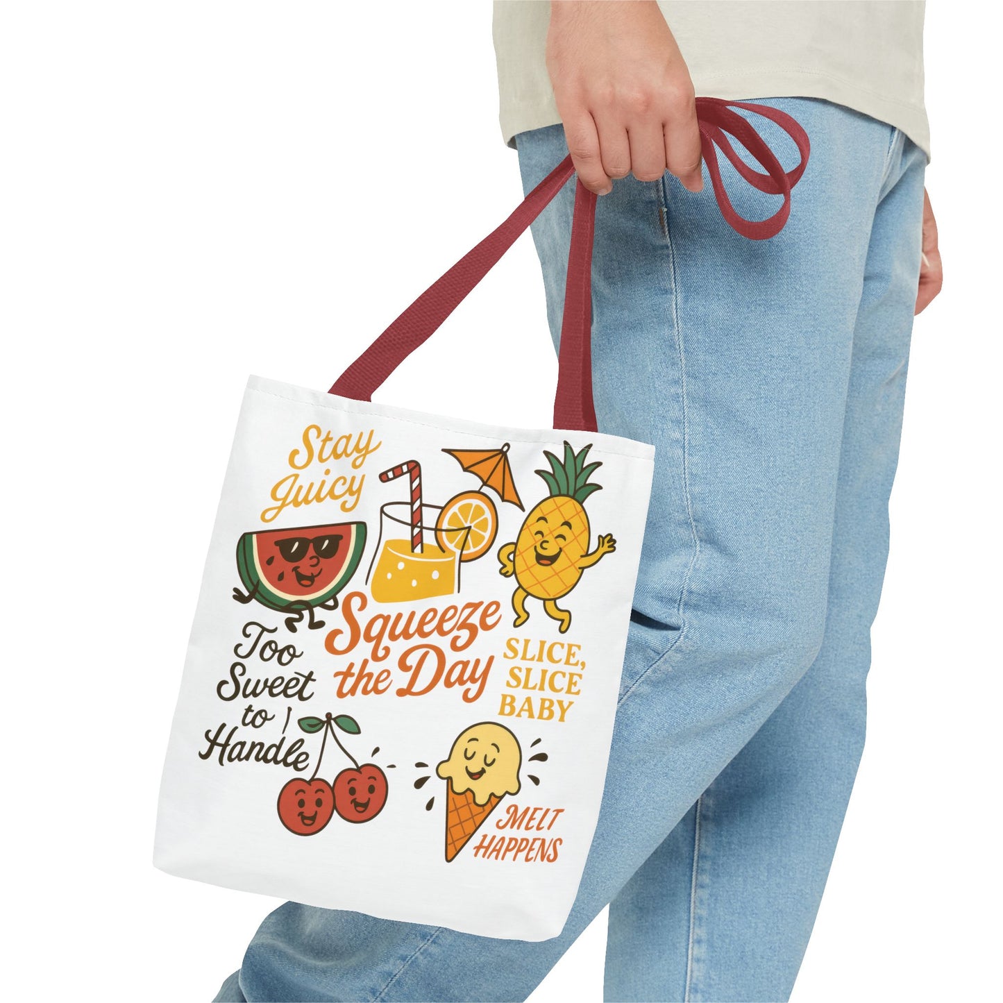 Juicy Summer Tote Bag, Fun Beach Carryall, Perfect for Grocery Shopping, Reusable Market Tote, Cute Gift for Fruit Lovers, Large Tote Bag