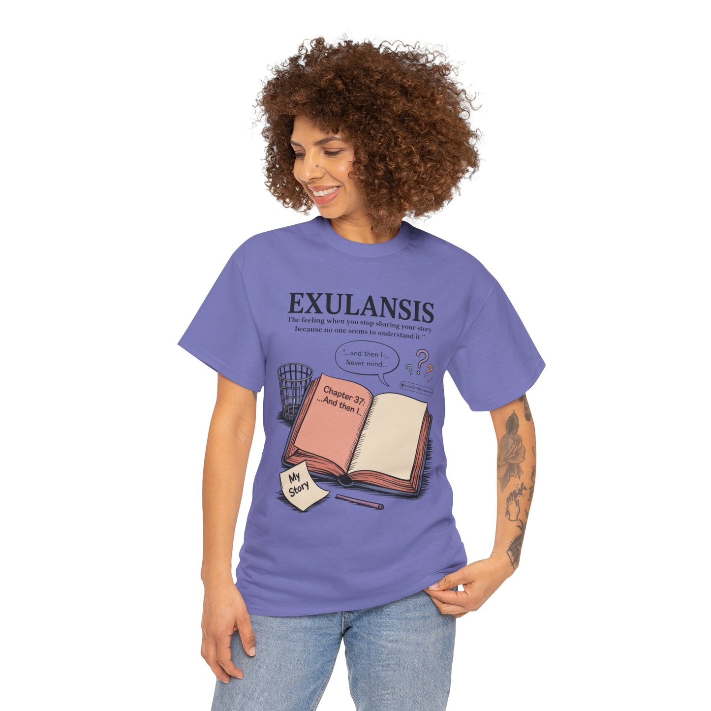 Exulansis Shirt, Emotional Aesthetic Word Tee, Deep Meaning Typography Graphic Tee, Women's Heavy Cotton Tee, deep meaning t shirt