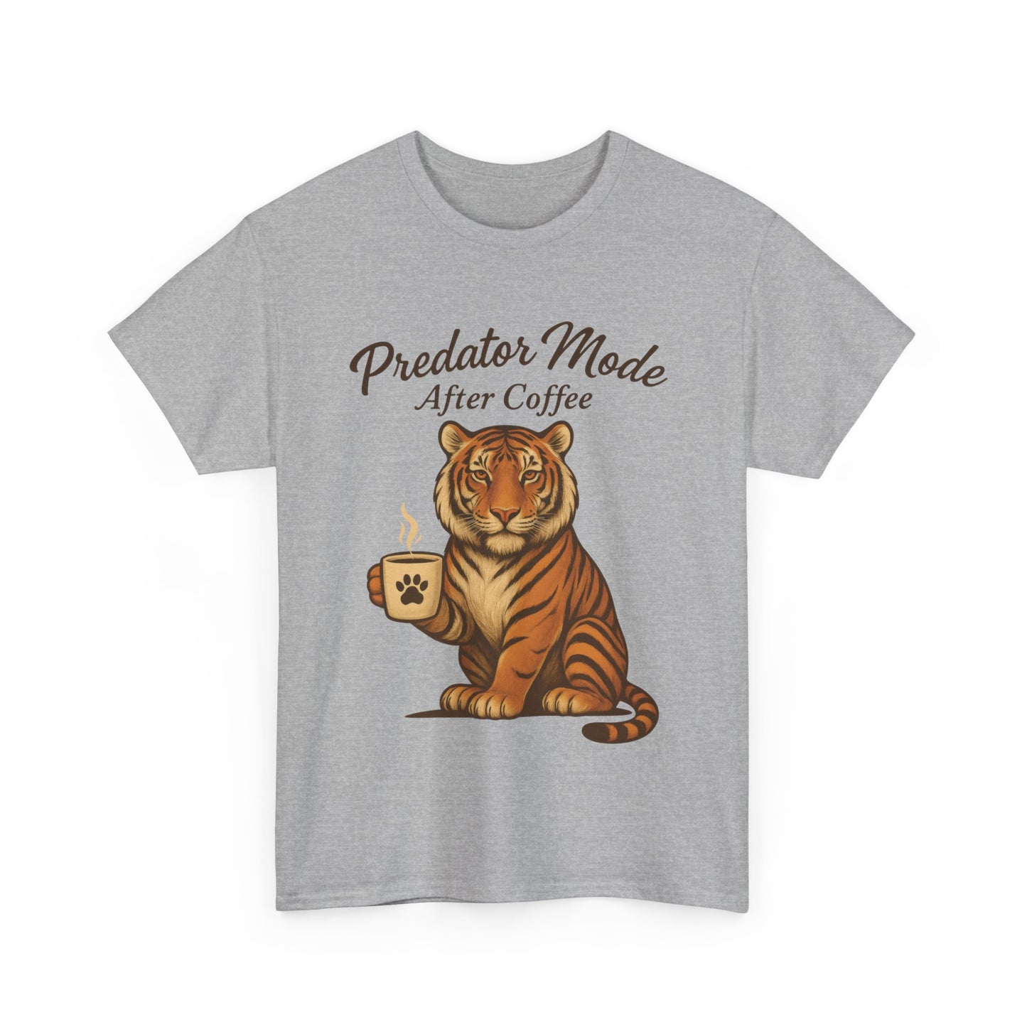 Predator Mode After Coffee Tiger Shirt, Funny Coffee Lover Tee, Mens Caffeine Graphic Tee, Morning Motivation Tiger Shirt,Coffee Addict Gift