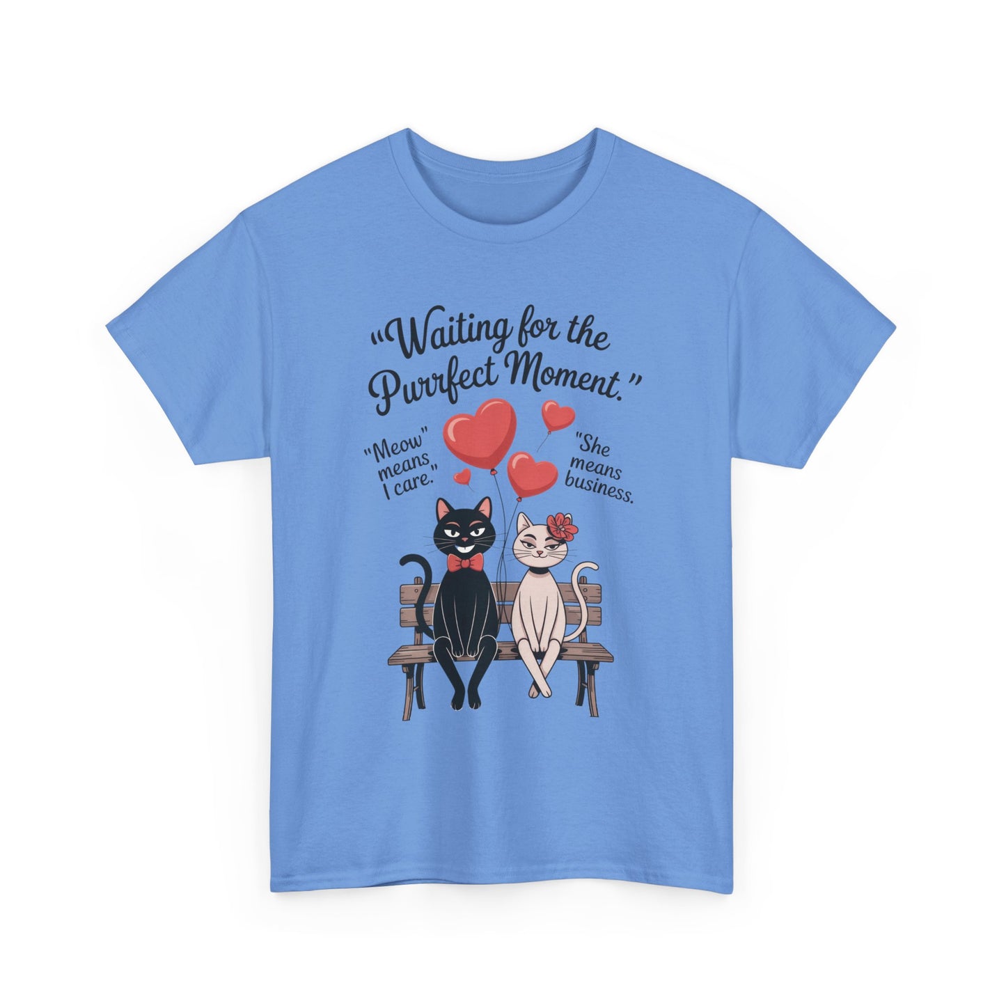 Cute Cat Lovers Tee, Womens Heavy Cotton Tee for Pet Owners, Funny Cat Shirt, Gift for Cat Lovers, Casual T-Shirt, Animal Art Tee
