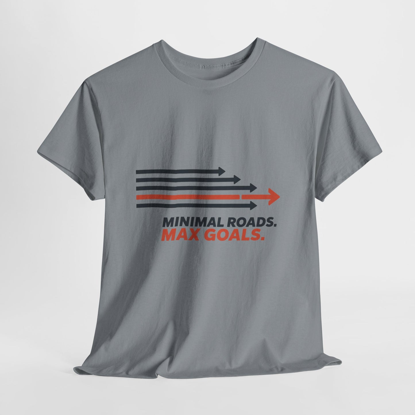 Minimal Roads Max Goals Motivational Mens T-Shirt, Urban Style Graphic Tee