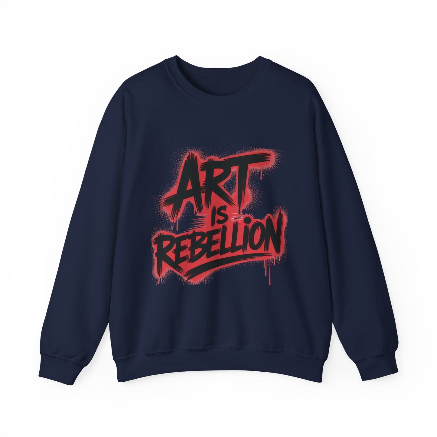 Men'sHeavy Blend™ Crewneck Sweatshirt, Art Is Rebellion Men's Crewneck Sweatshirt, Graffiti Street Art Pullover, Urban Rebellion Streetwear