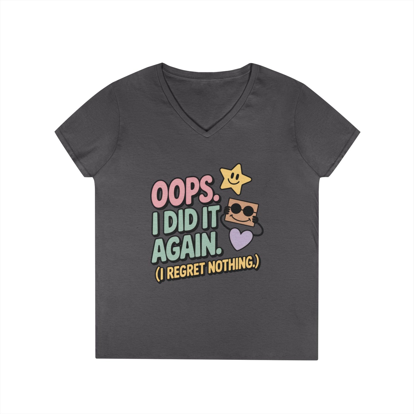 Oops! I Did It Again Ladies' V-Neck T-Shirt, Fun Casual Tee, Perfect Gift, Casual Statement Wear, Positive Message Women's T-Shirt