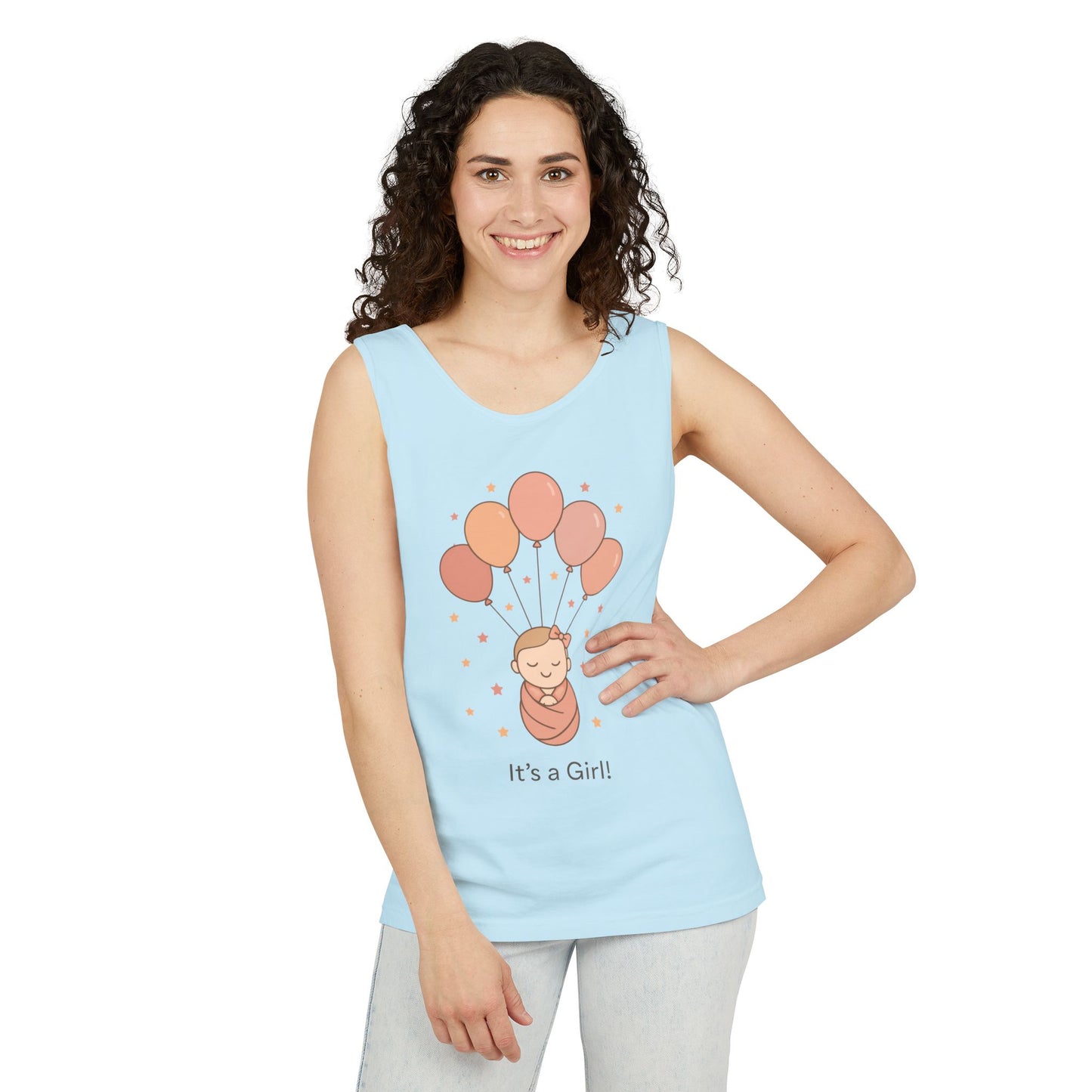 It's a Girl! Baby Shower Tank Top, Baby Girl Pregnancy Announcement Shirt, Gender Reveal Mom To Be Gift, Expecting Baby Shower Top