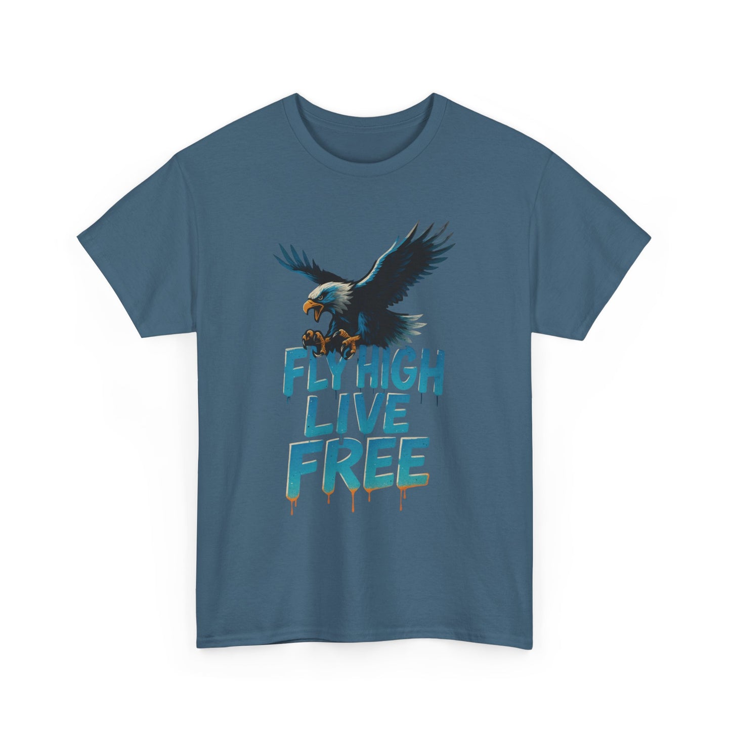 Fly High Live Free Eagle Graphic Mens T-Shirt, Eagle Tee, Fly Free Tee, Wild Flight