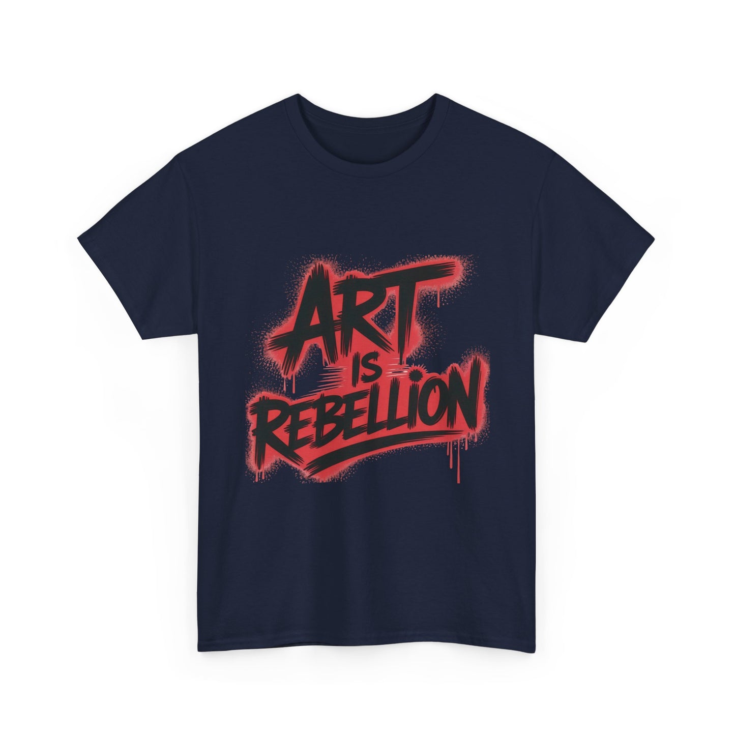 Men's Heavy Cotton Tee, Art Is Rebellion Men's T-Shirt, Graffiti Street Art Graphic Tee, Urban Skate Punk Style Shirt