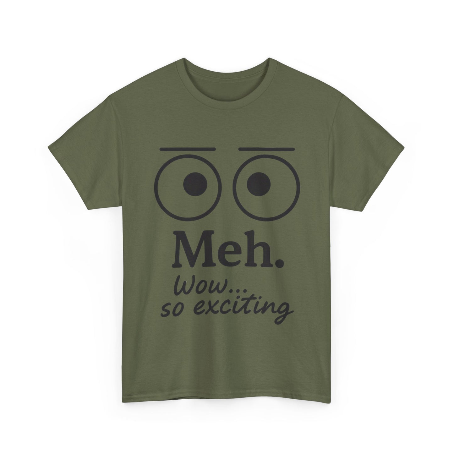 Funny Unisex Heavy Cotton Tee - 'Meh' Graphic Shirt, Casual Wear, Gift for Friends, Humor Tee, Everyday Outfit