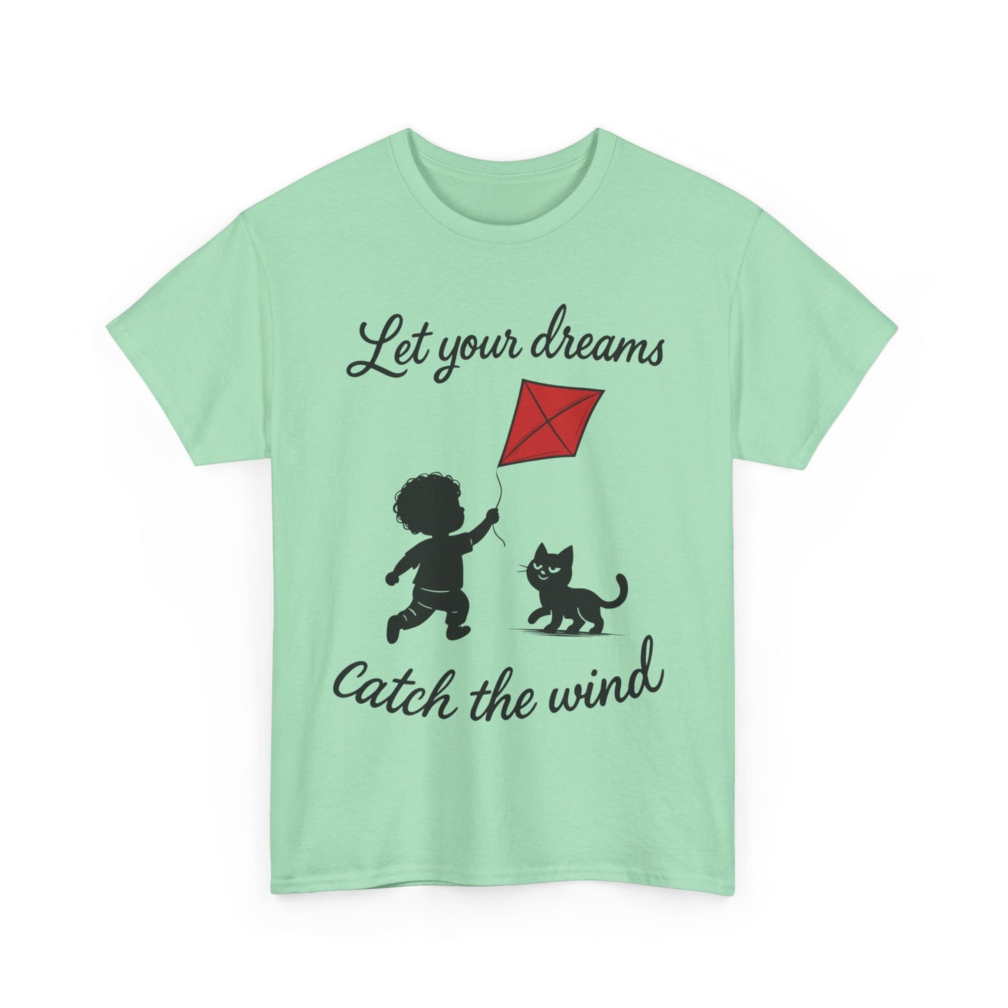 Cute Kid and Cat Design T-Shirt, Playful Gift for Cat Lovers, Summer Style, Cat Lover T-Shirt, Gift for Cat Owners, Women's Cotton T-Shirt