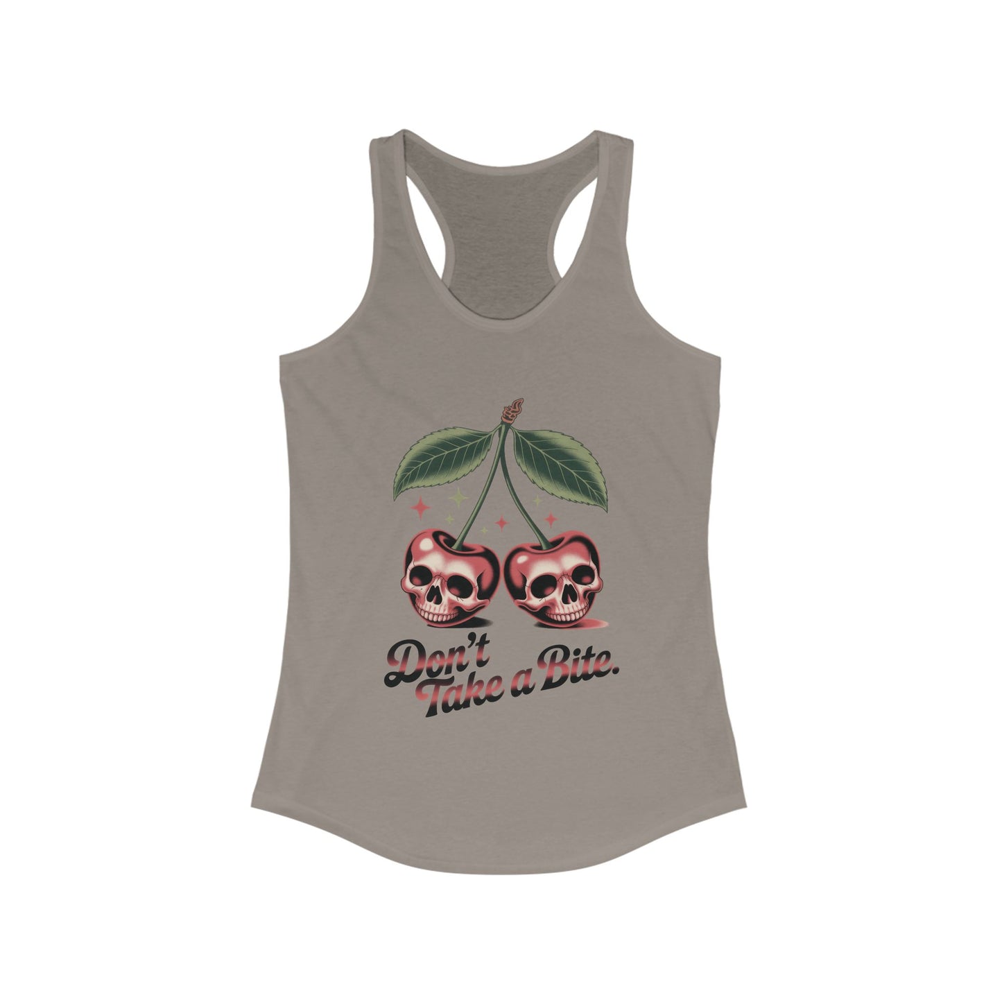 Skull Cherry Womens Tank Top, Edgy Tee, Halloween Apparel, Cute Gothic Fruit Graphic Tank for Women, Funny Dark Style Tee, Summer Wear