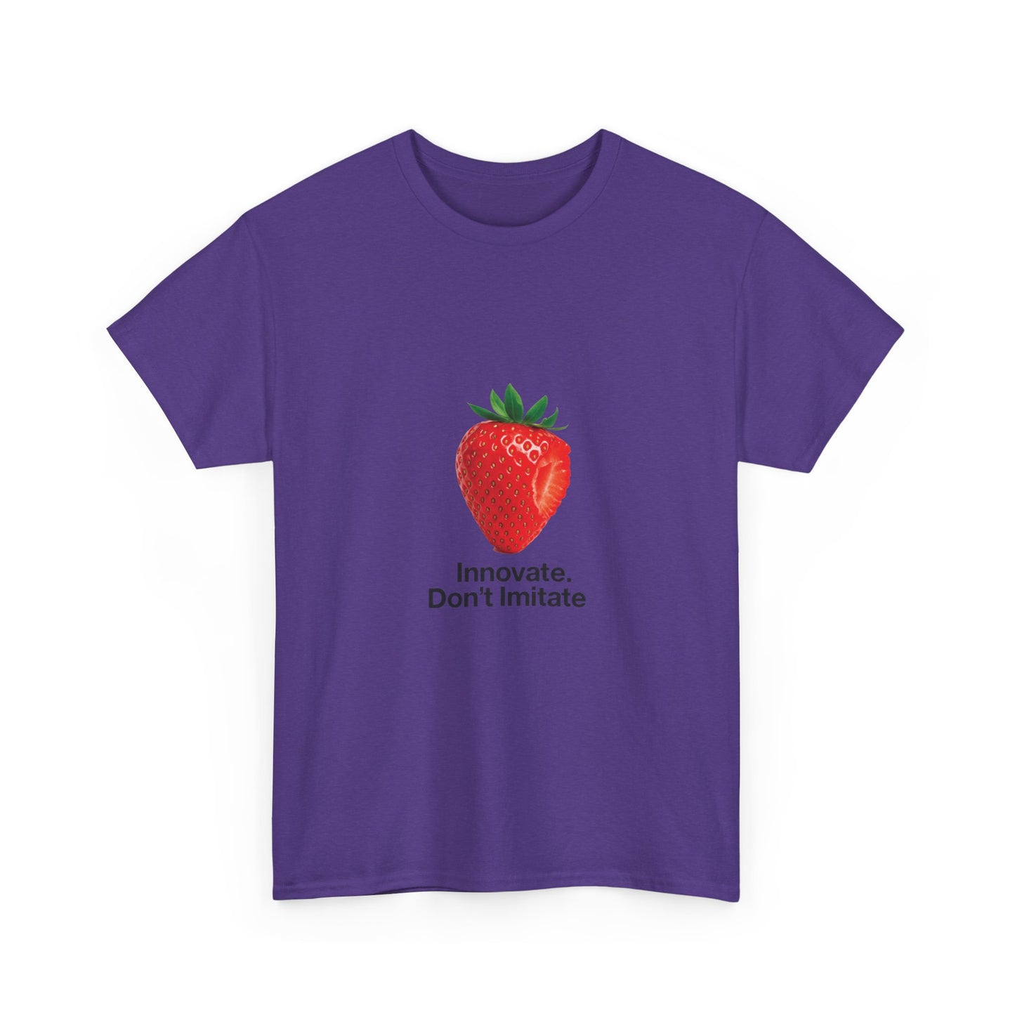 Strawberry Women's Heavy Cotton Tee, Innovate Don't Imitate Shirt, Graphic Tee, Casual Wear, Gift Idea, Summer Style, Witty Design T-Shirt