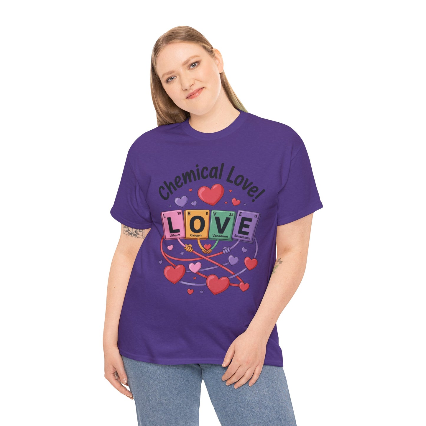 Chemical Love Unisex Heavy Cotton Tee, Cute Couple Shirt, Science Lovers Apparel, Valentines Day Top, Chemistry Lover Gift, Element Table