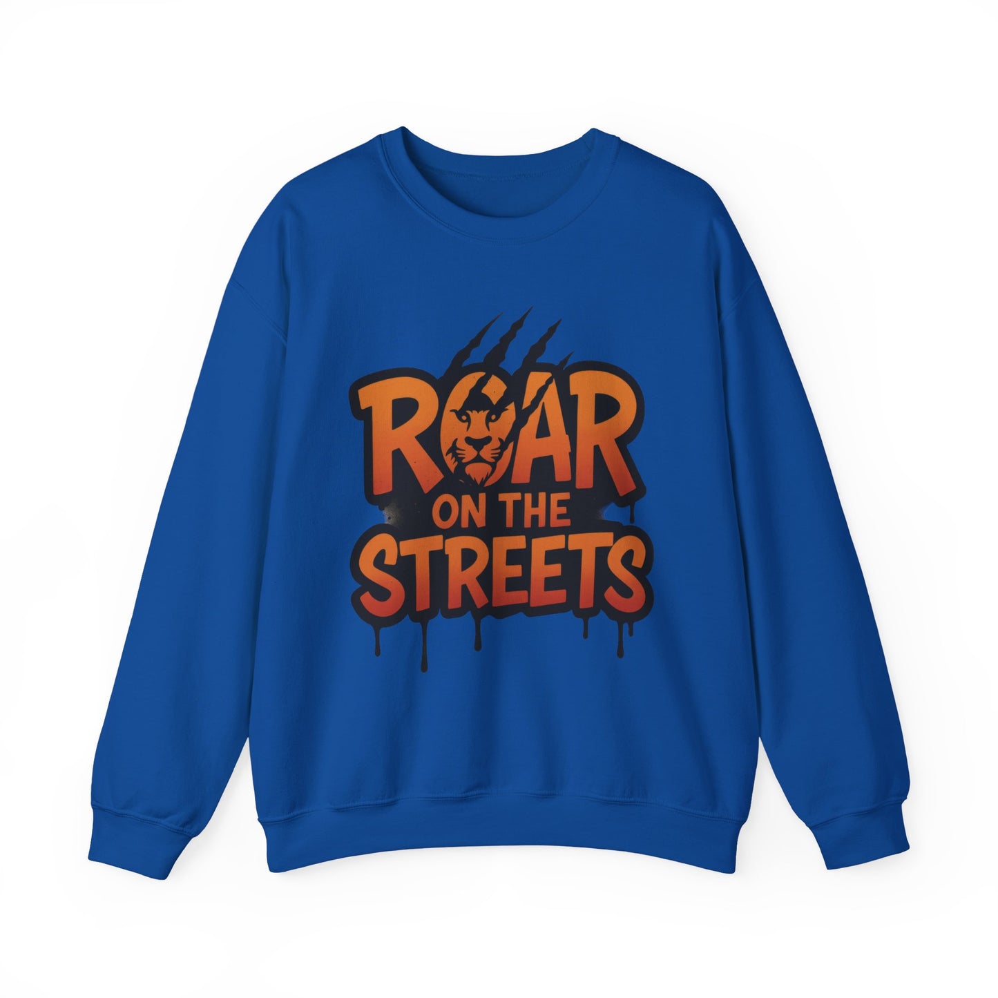 Men's Heavy Blend™ Crewneck Sweatshirt, Roar on the Streets Mens Lion Crewneck Sweatshirt