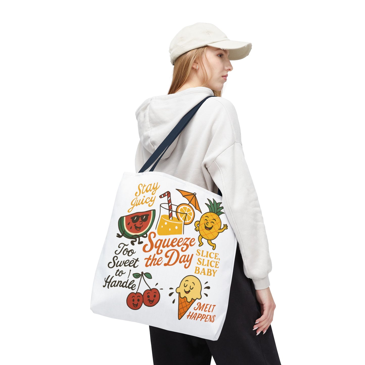 Juicy Summer Tote Bag, Fun Beach Carryall, Perfect for Grocery Shopping, Reusable Market Tote, Cute Gift for Fruit Lovers, Large Tote Bag