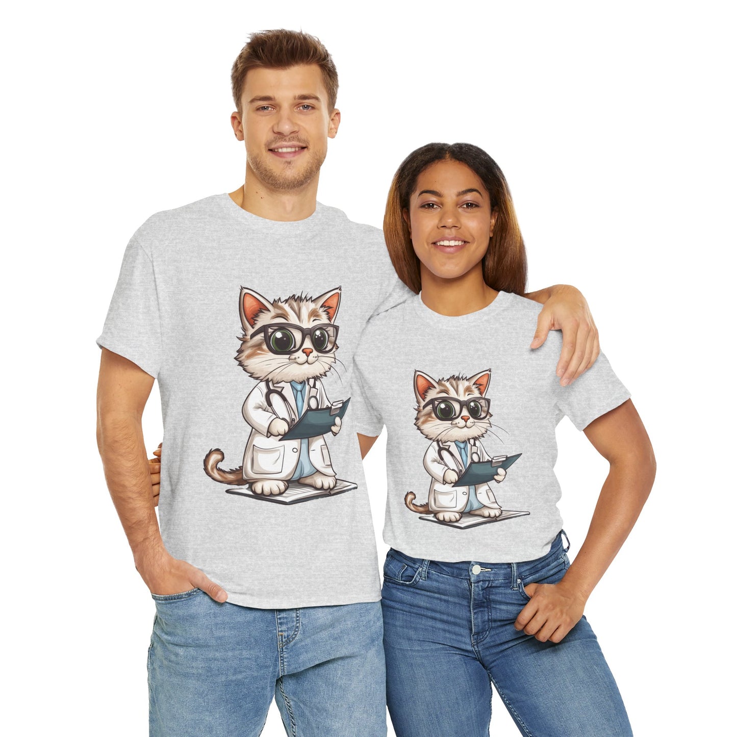 Funny Doctor Cat T-Shirt, Unisex “The Pawscription is Ready” Tee, Cute Veterinary Gift, Medical Student Shirt, Animal Doctor Graphic Tee