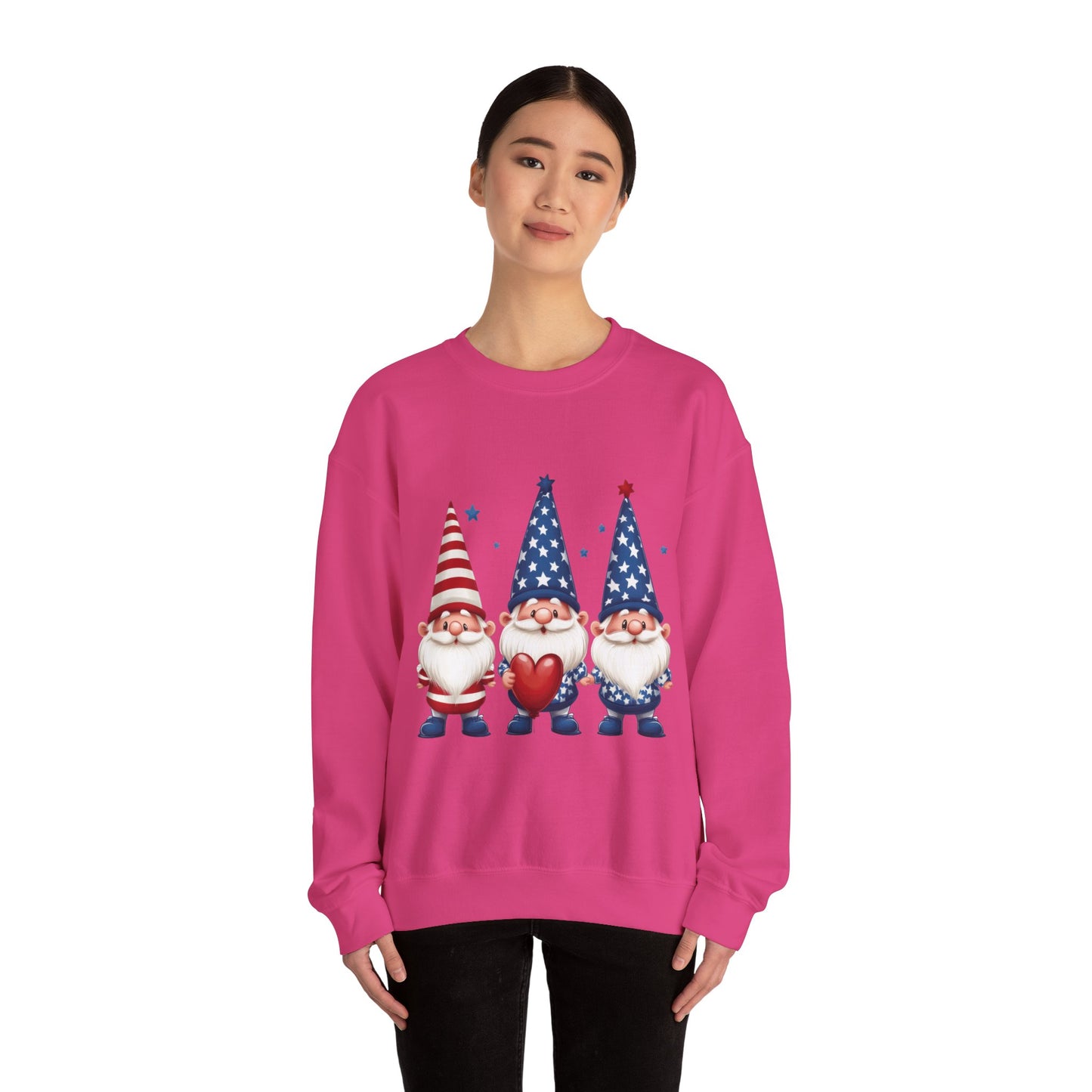 Patriotic Gnome Sweatshirt, Cozy Casual Wear for Independence Day, Gift for Gnome Lovers, 4th of July Apparel, All-Year Comfort