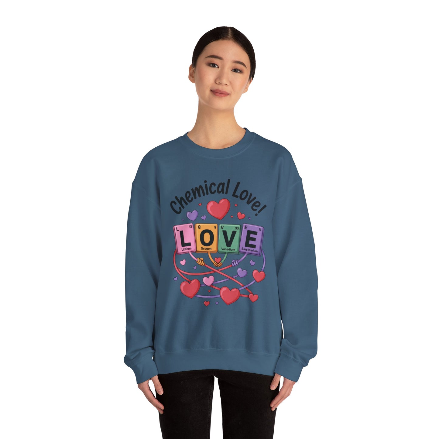 Chemical Love Women's Sweatshirt, Womens Crewneck, Cute Sweatshirt Gift, Valentines Day Pullover, Science Lovers Apparel, Relationship Humor