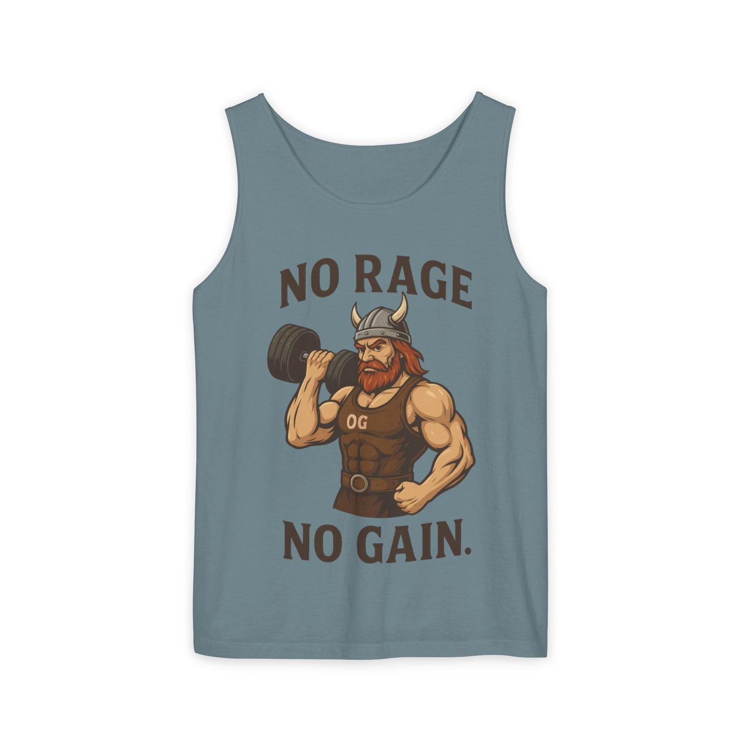 No Rage No Gain Viking Gym Tank Top, Funny Muscle Workout Tee, Barbarian Fitness Tank for Men, Gym Wear, Workout Gear, Casual Summer Outfit