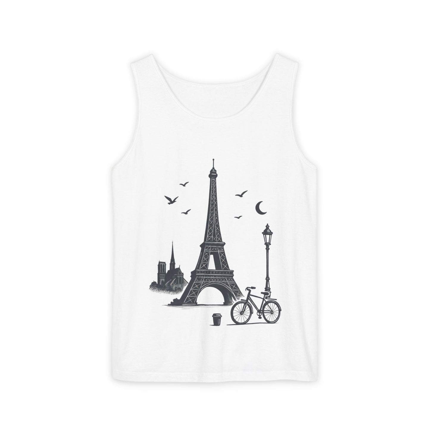 Parisian Dreams Tank Top, Unisex Summer Wear, Graphic Tee, Travel Inspired Apparel, Vacation Outfit, Casual Tank for All Occasions