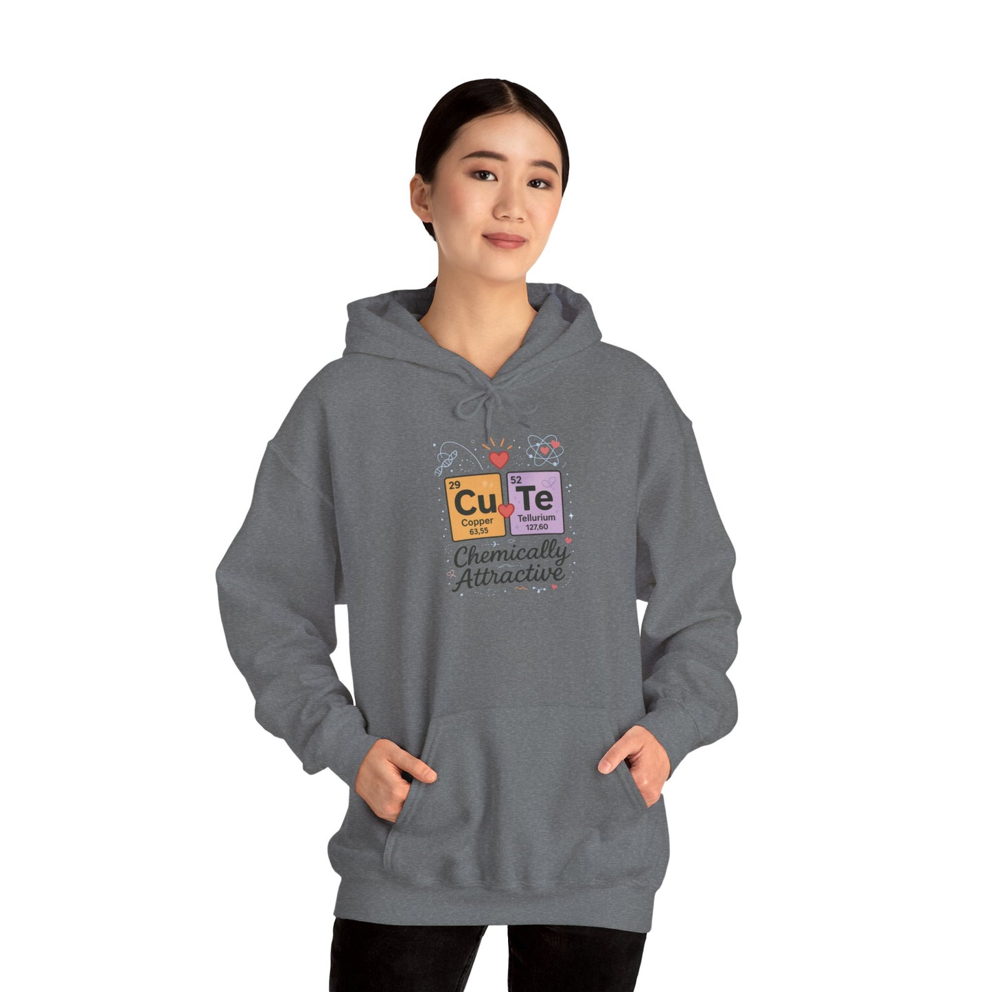 Cute Chemistry Hoodie for Women, CuTe Periodic Table Sweatshirt, Chemically Attractive Science Gift for Her, Great for Birthdays & Holidays
