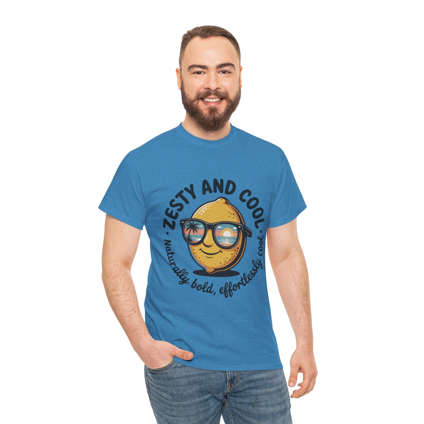 Zesty and Cool Mens Tee, Stylish Casual Shirt, Summer Outing Apparel, Fun Gift for Friends, Lemon Graphic T-Shirt, Birthday Present Idea