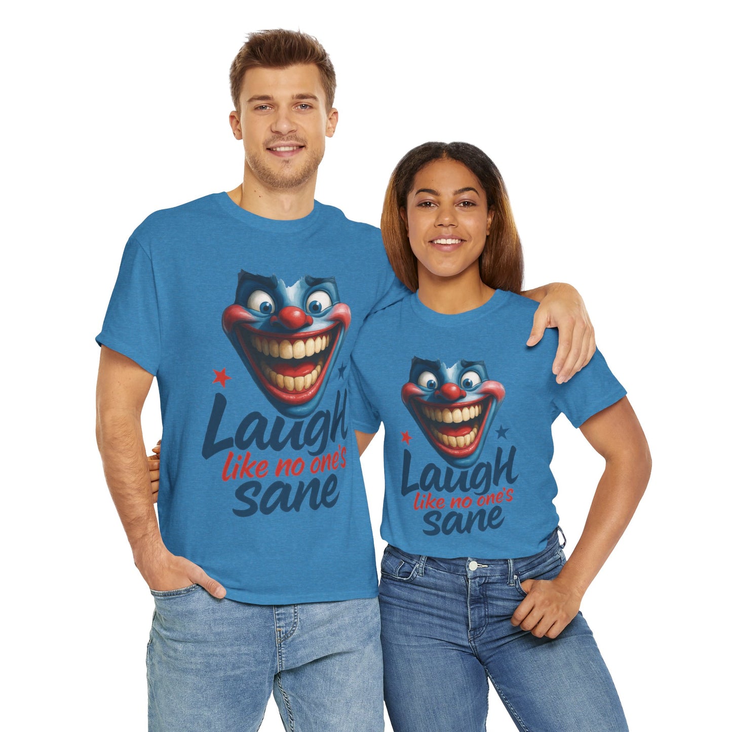 Funny Clown Face Unisex Heavy Cotton Tee, Creepy Clown Face T-Shirt, Humor T-Shirt,Clown Theme Shirt, Funny Horror Graphic Tee