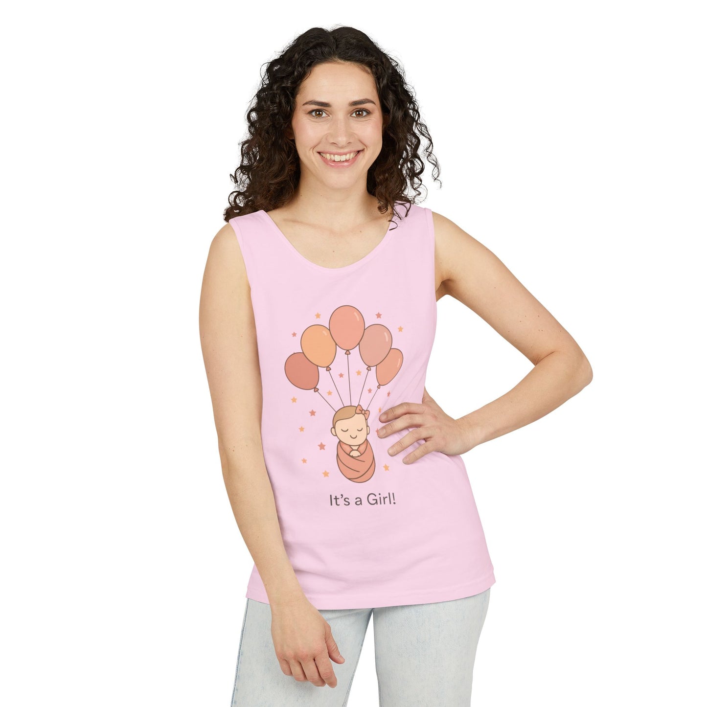 It's a Girl! Baby Shower Tank Top, Baby Girl Pregnancy Announcement Shirt, Gender Reveal Mom To Be Gift, Expecting Baby Shower Top