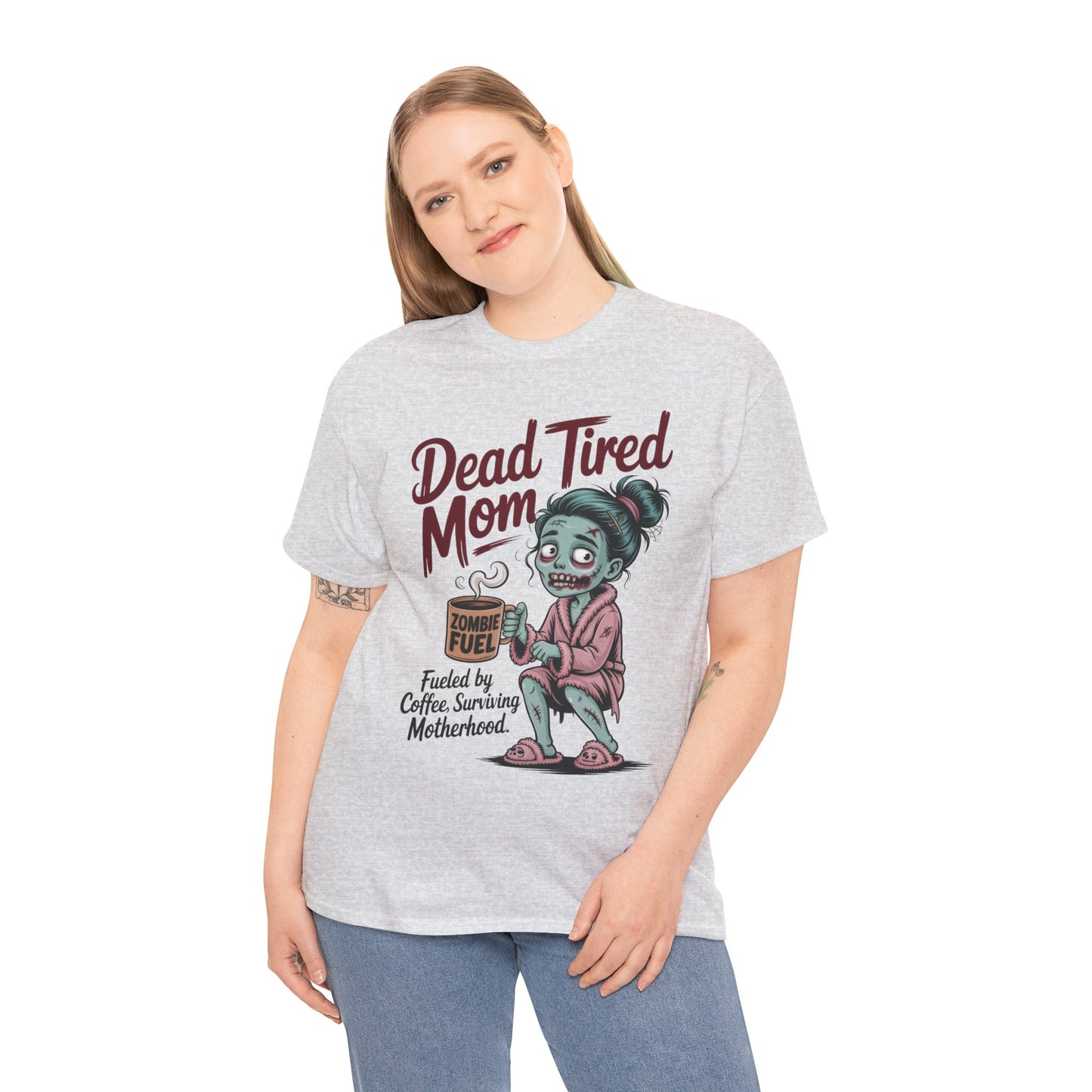 Dead Tired Mom Shirt, Funny Zombie Coffee Women's Tee, Motherhood Survival Tee, Tired Mom Gift, Zombie Mom Shirt