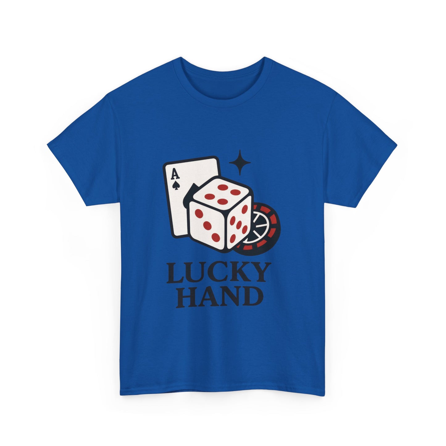 Lucky Hand Unisex Heavy Cotton Tee, Gambling Shirt, Casino Wear, Good Luck Gift, Poker T-Shirt, Casual Vintage Style