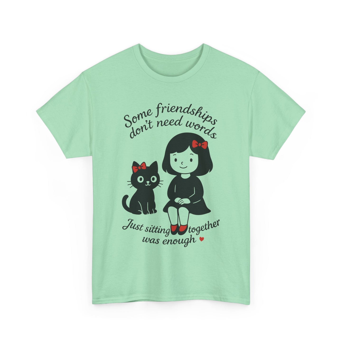 Cute Cat & Girl Graphic Tee, Playful Gift for Cat Lovers, Cat and Girl Design, Gift for Cat Owners, Women's Cotton T-Shirt