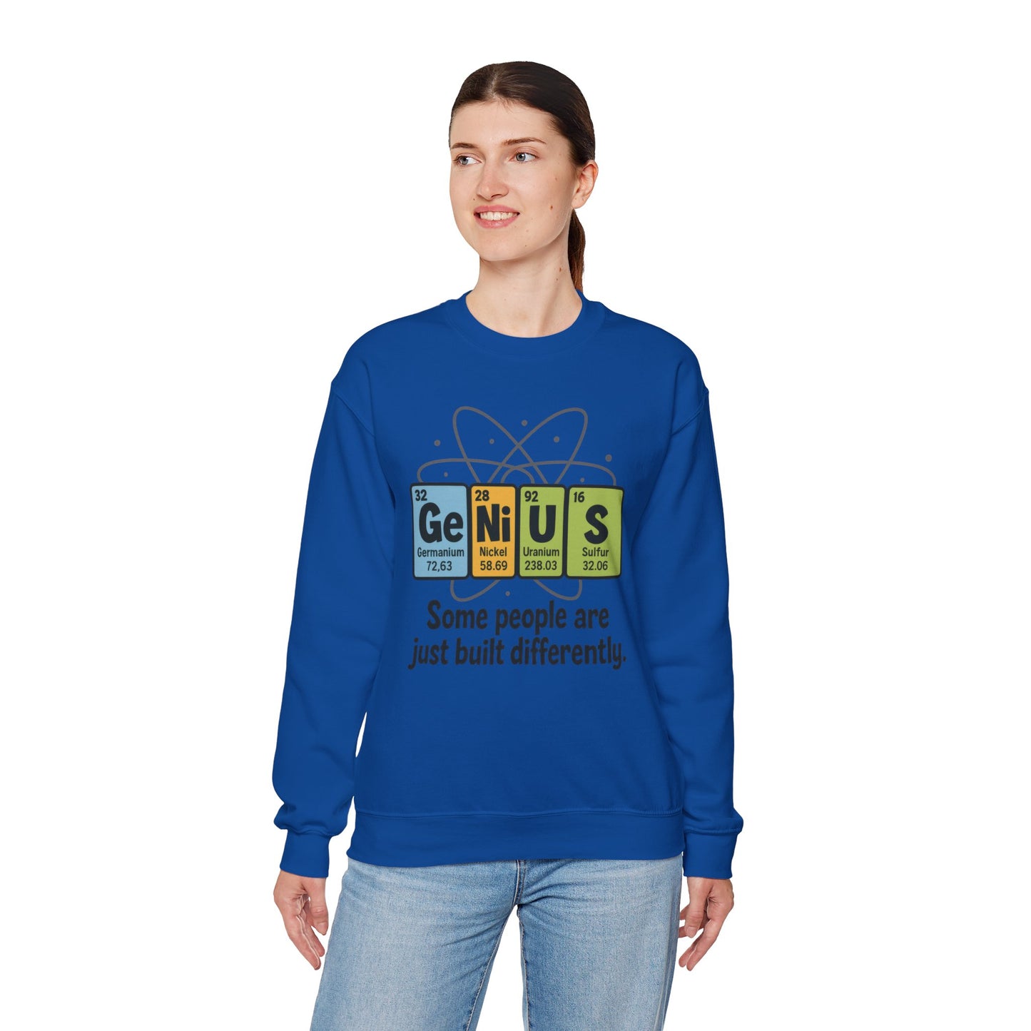 Funny Womens Science Sweatshirt, Genius Periodic Table Pullover, Nerdy Chemistry Gift for Her, Funny Gift for Nerds, Science Geek Apparel