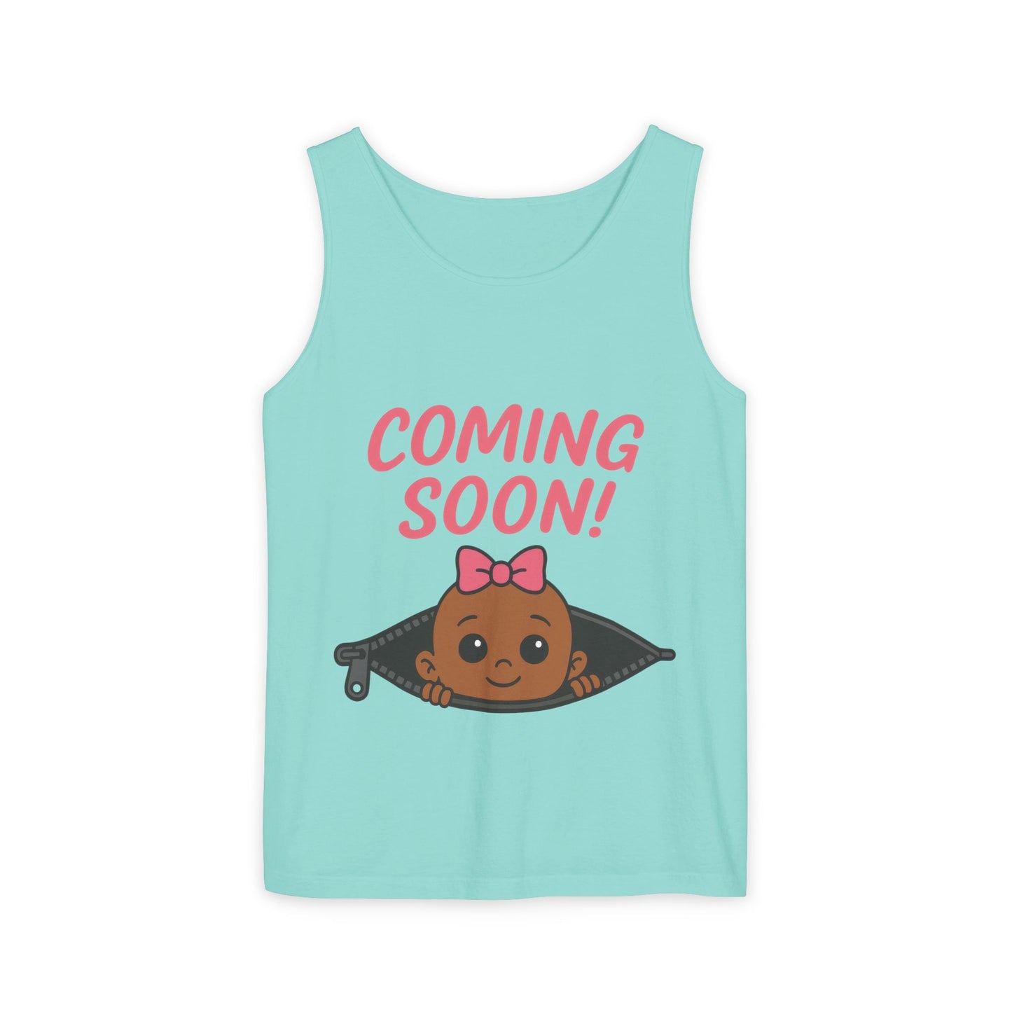 Coming Soon Maternity Tank Top, Cute Baby Girl Pregnancy Announcement Shirt, Expecting Mom Gift, Gender Reveal Tank, Baby Shower Gift