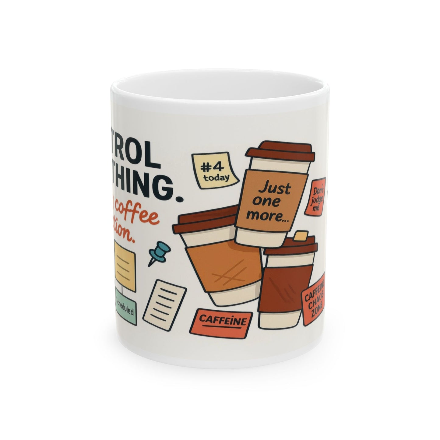 Funny Coffee Addiction Mug, Funny Coffee Lover Gift, Office Mug, Caffeine Addict Gift, Caffeine Chaos Humor Cup, Gift for Coffee Lovers