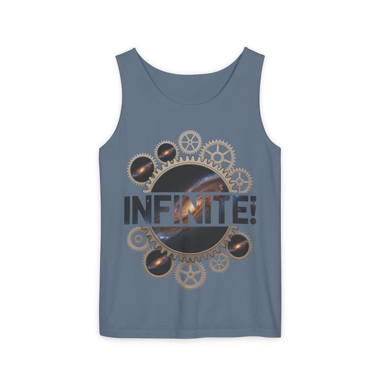Men's INFINITE! Steampunk Space Gears T-Shirt, Cosmic Mechanical Design Tee for Sci-Fi & Engineering Lovers, Workout Shirt
