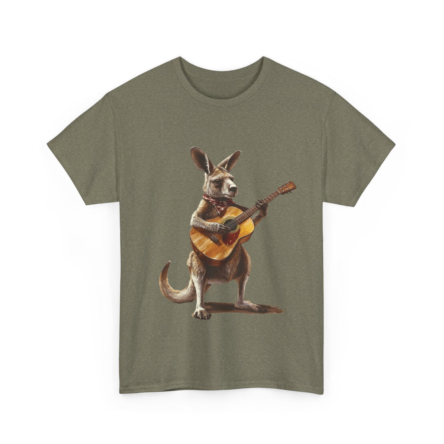 Kangaroo Musician Tee, Fun Graphic Shirt, Unisex Cotton Tee, Gift for Music Lovers, Aussie Music Lover Gift, Guitar Playing Kangaroo T-Shirt