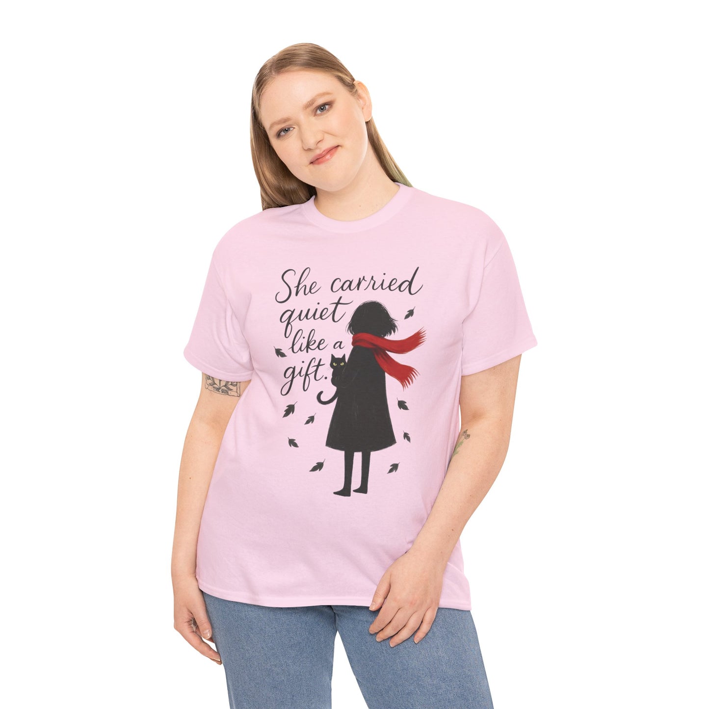 Cat Lover Womens T-Shirt, Whimsical Hand-Drawn Illustration Tee, Artistic Minimalist Gift for and Introverts, Cute Animal Apparel