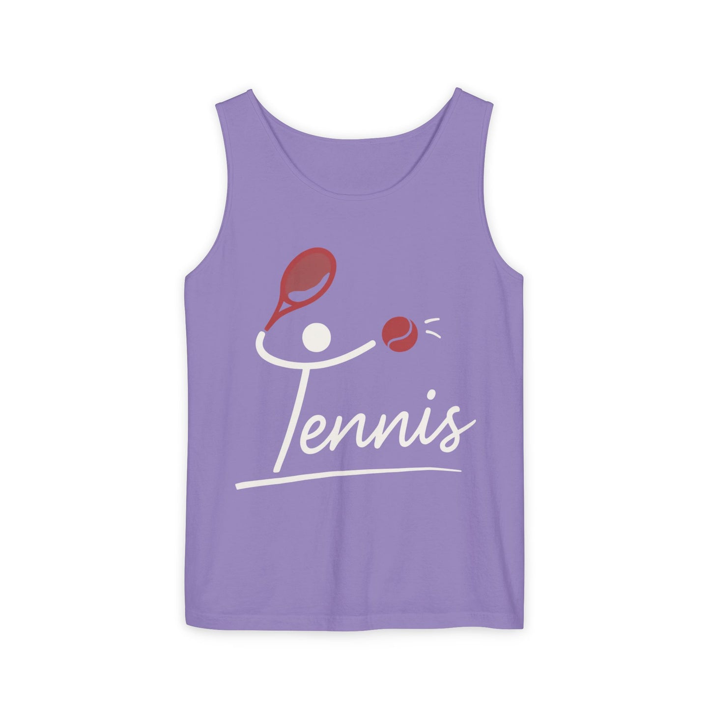 Womens Garment-Dyed Tank Top, Womens Tennis Tank Top, Cute Sports Graphic Top, Workout Gym Activewear Shirt