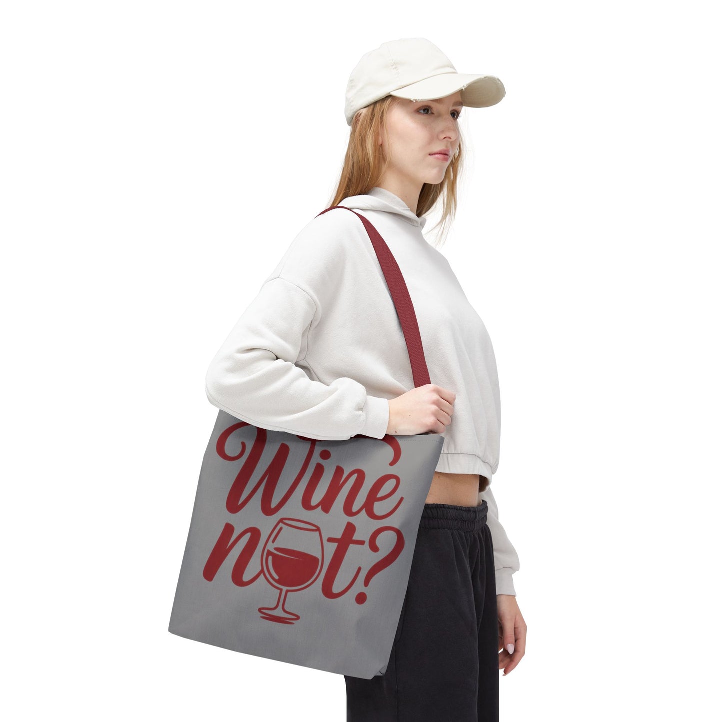 Wine Not? Tote Bag - Fun Wine Lover's Accessory for Parties, Gift for Wine Enthusiasts, Perfect for Grocery or Beach Outings, AOP Design