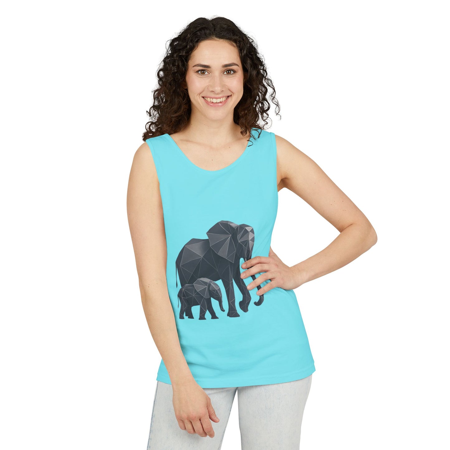 Elephant Family Unisex Tank Top, Animal Lover Gift, Casual Wear, Summer Essentials, Eco-Friendly Apparel, Wildlife Shirt