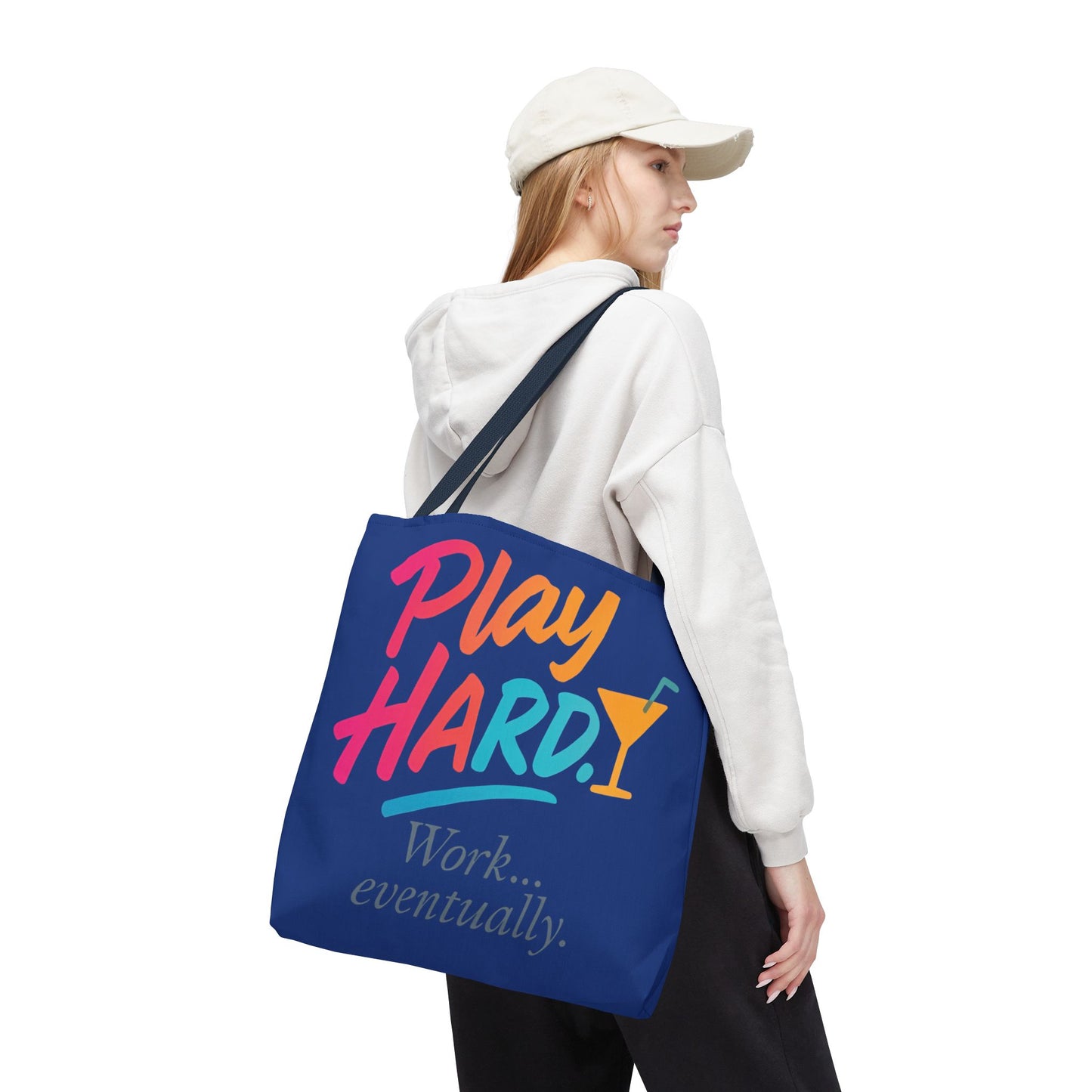 Play Hard Tote Bag - Fun, Stylish, Tote for Work & Play, Summer, Gift, Beach Bag, Everyday Carry, Beach Weekender Bag, large canvas bag
