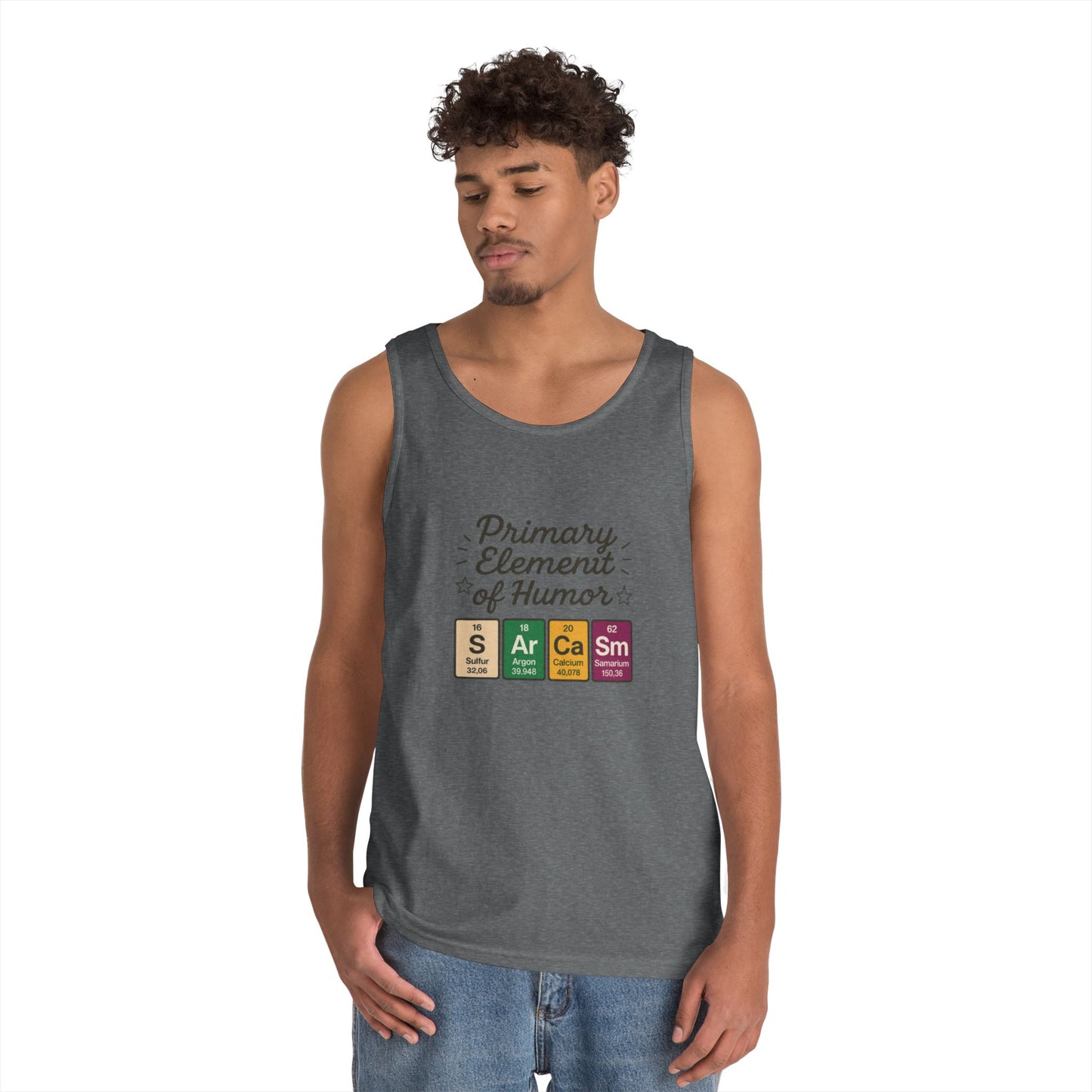 Sarcasm Tank Top for Men, Funny Chemistry Shirt, Science Humor Sleeveless Tee, Nerdy Summer Gym Shirt for Him, Chemistry Elements