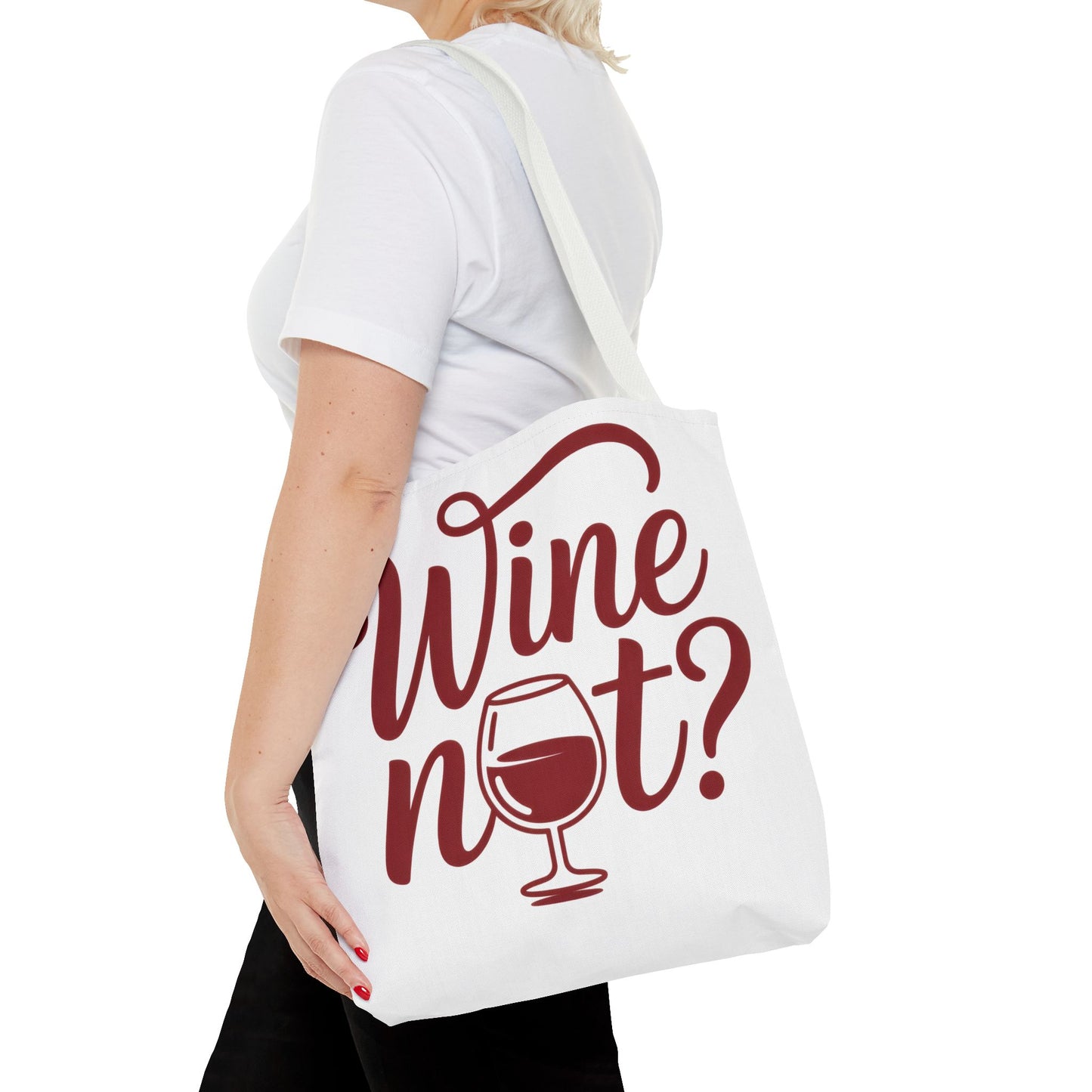 Wine Not? Tote Bag - Fun Wine Lover's Accessory for Parties, Gift for Wine Enthusiasts, Perfect for Grocery or Beach Outings, AOP Design